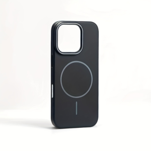 Matte Liquid Silicone Case Compatible with MagSafe for iPhone 15 Pro Max - Black